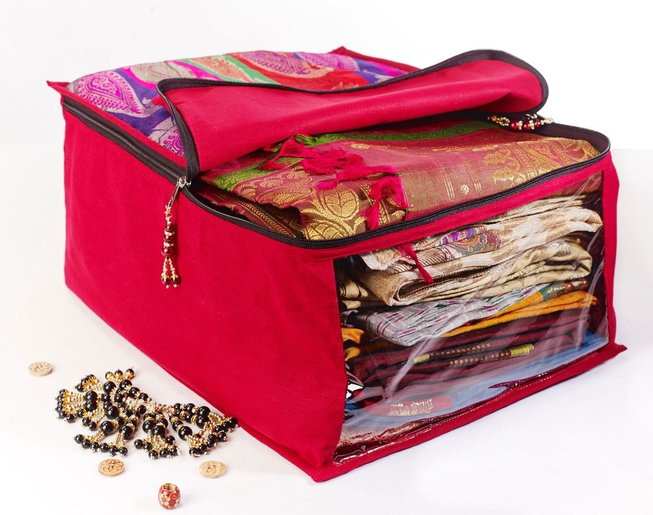 Amazon.com: INDIA GIFT HUB 75 Piece Saree Covers | Wardrobe Organizer With  Transparent Storage Garment Bag | Gota Lining Work Return Wedding Gifts :  Home & Kitchen